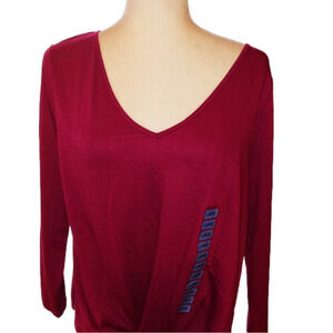NWT Status V- Neck Blouse Fuchsia L
